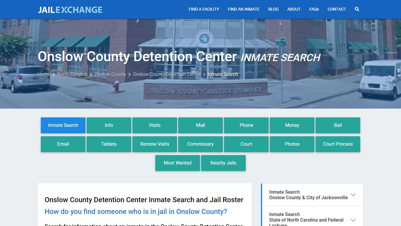 Onslow County Detention Center Inmate Search - Jail Exchange