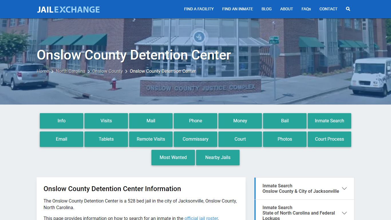 Onslow County Detention Center, NC Inmate Search, Information